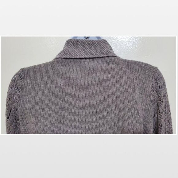 Vtg Wet Seal Cardigan Womens Medium Gray Hi Low Knit Open Tie Front - Picture 9 of 15